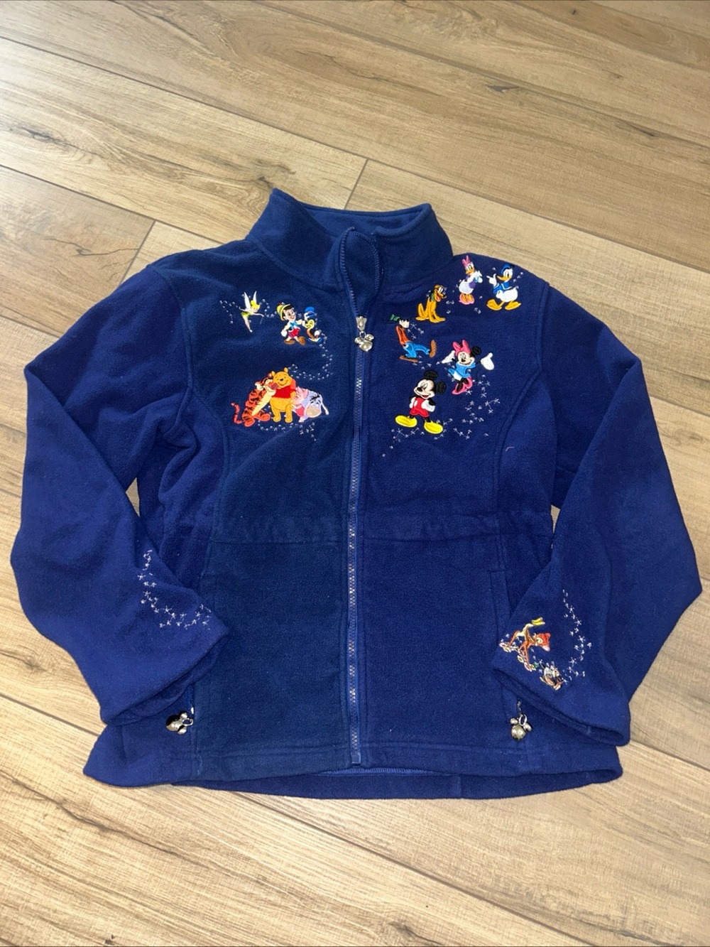 Mickey Mouse And Friends Embroidered Fleece Zip Jacket Imagination Blue Women M